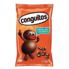 Bolsa naranja de 1kg de Conguitos con ilustración del personaje