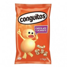 Bolsa naranja de Conguitos Blancos de 1kg con personaje claro