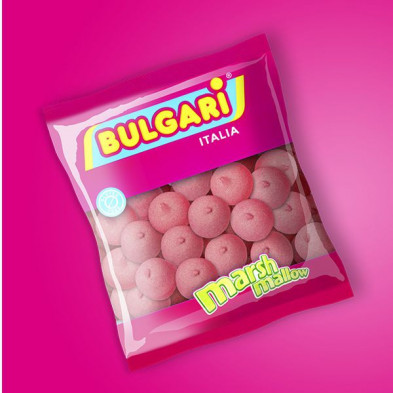 imagen 1 de bolas rosas masmelo bulgari 500grs 60 unidades