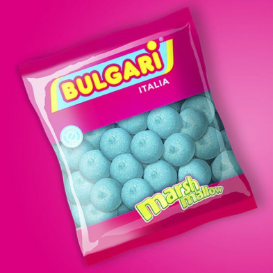 imagen 1 de bolas azules masmelo bulgari 500grs 60 unidades