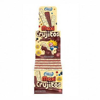 Expositor de estuche Maxi Crujitos Choco Vidal con 75 unidades