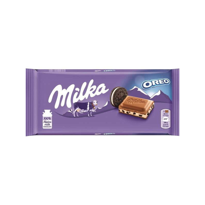 Imagen milka chocolate con leche relleno oreo 100gr