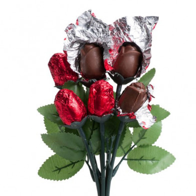 imagen 2 de rosas chocolate ramo media docena 30grs
