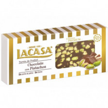 Imagen turrón de chocolate con pistachos 225grs