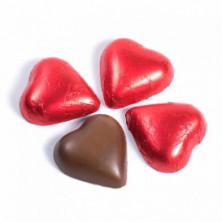 CORAZONES ROJOS CHOCOLATE BOLSA 1KG 125 UNIDADES