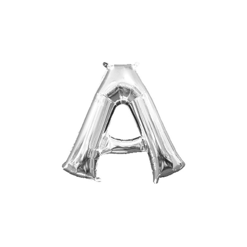 Imagen globos mini auto-inflable letra a plata alto 40cm
