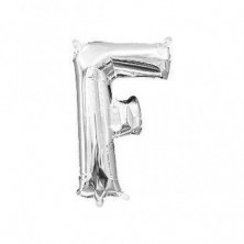 Imagen globos mini auto-inflable letra f plata alto 40cm