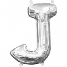 Imagen globos mini auto-inflable letra j plata alto 40cm