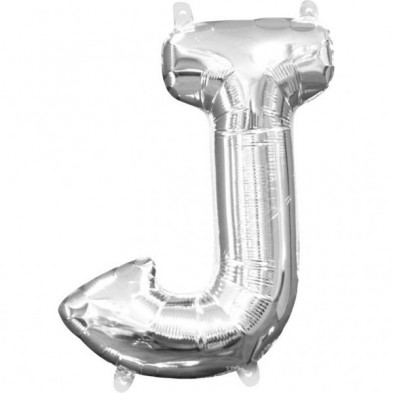 Imagen globos mini auto-inflable letra j plata alto 40cm