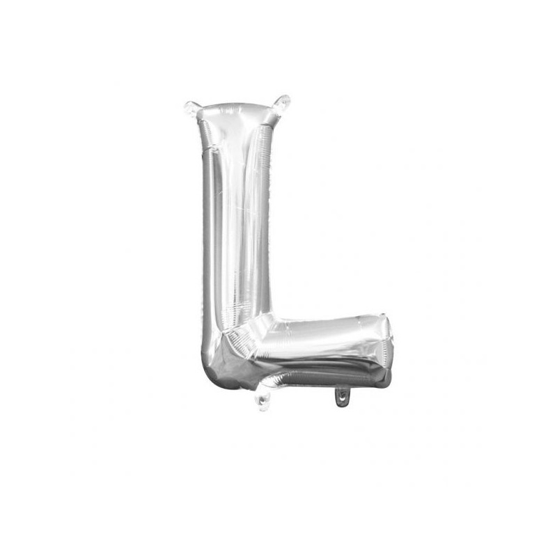 Imagen globos mini auto-inflable letra l plata alto 40cm