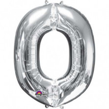 GLOBOS MINI AUTO-INFLABLE LETRA O PLATA ALTO 40CM