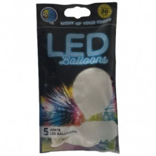 imagen 1 de globos latex con led blanco 5u
