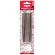 Imagen blister 16 velas cumpleaños metálicas plata 13 cm