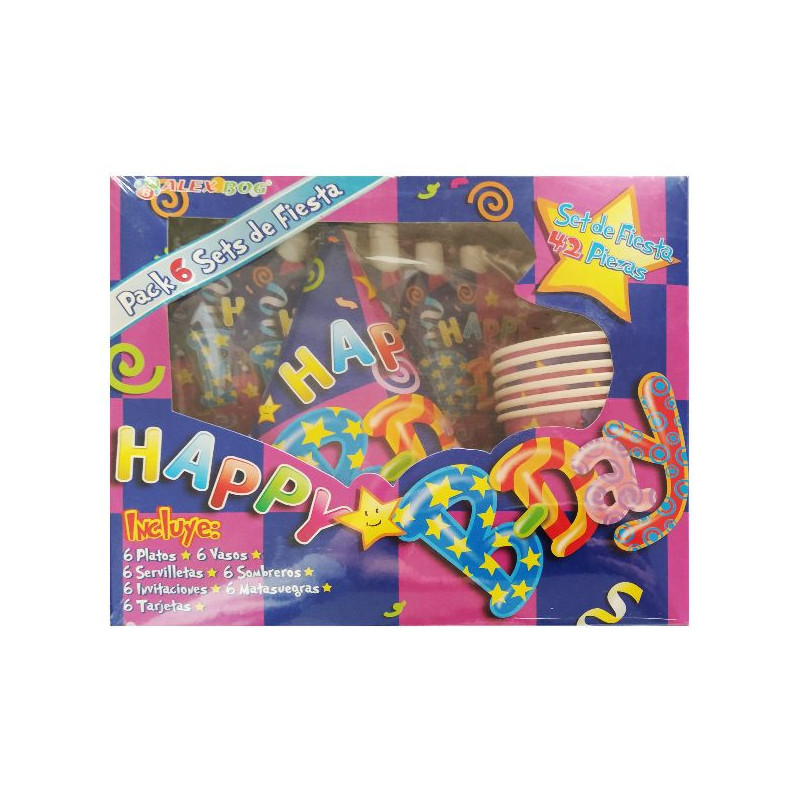 Imagen set de fiesta para 6 personas cumpleaños 42 piezas