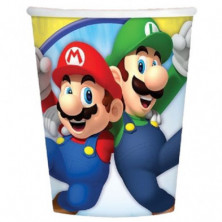 PACK 8 VASOS DE PAPEL SUPER MARIO Y LUIGI