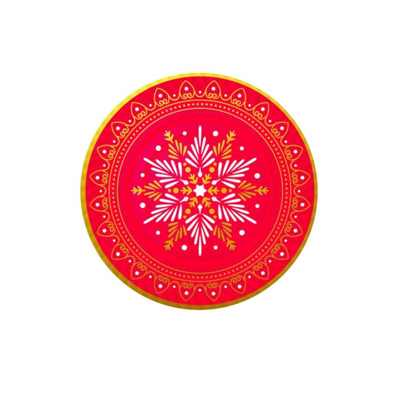 Imagen bandeja redonda cartón ø30cm rojo efecto metalc 1u Imagen bandeja redonda cartón ø30cm rojo efecto metalc 1u