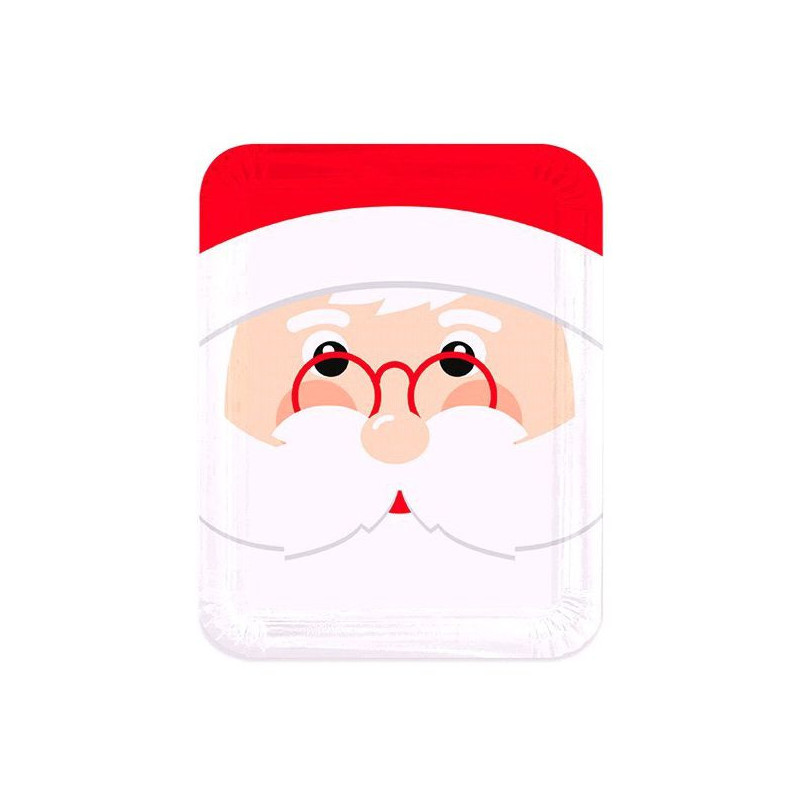 Imagen bandeja rectangular cartón 22x28cm santa claus 1u