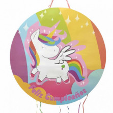 Imagen piñata unicornio multicolor 40x50cm