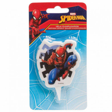 imagen 1 de vela 2d cumpleaños spiderman 7cm