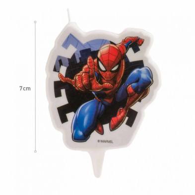 imagen 2 de vela 2d cumpleaños spiderman 7cm