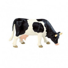 Imagen vaca pastando blanca/negra 11cm (d)
