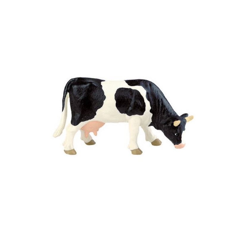 Imagen vaca pastando blanca/negra 11cm (d)