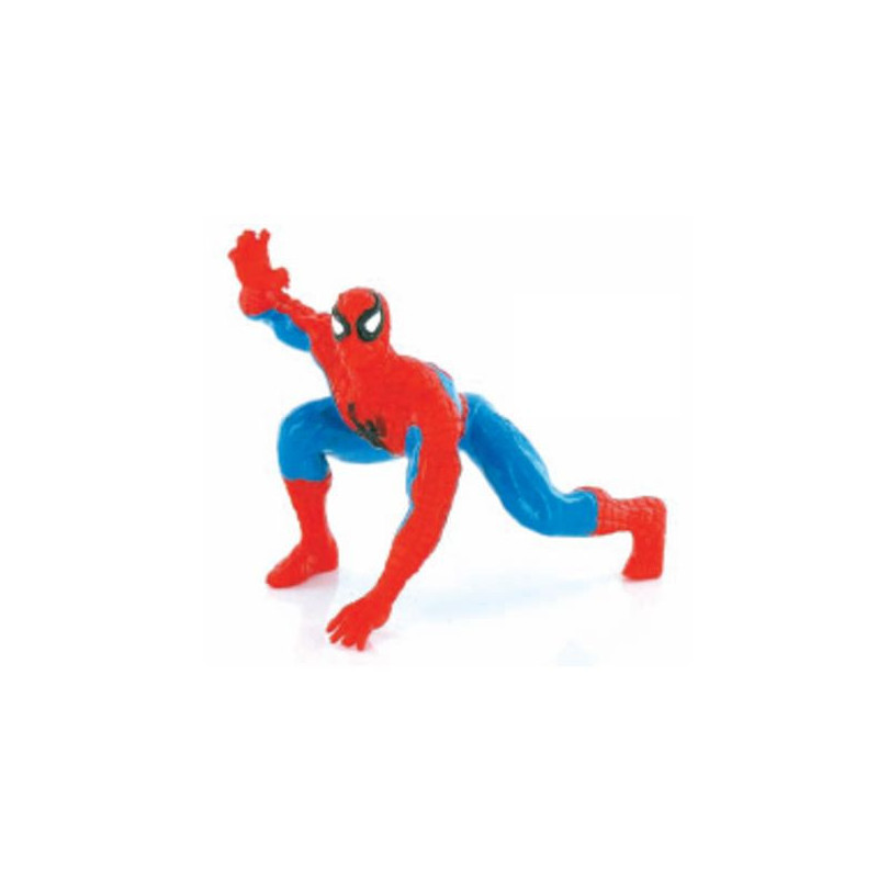 Imagen spiderman rojo agachado 7cm figura de goma