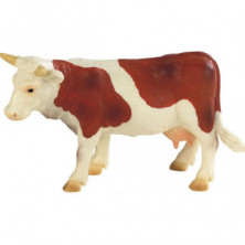 FIGURA DE VACA FANNY BLANCA Y MARRON DE 12CM