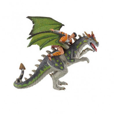 Imagen dragon verde+figura 18cm figura de goma