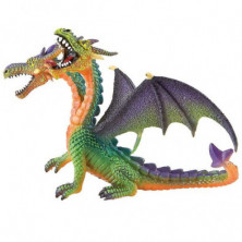 FIGURA DE DRAGON VERDE CON DOS CABEZAS DE 13CM