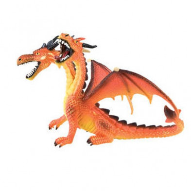 Imagen dragon dos cabezas naranja 13cm (e)