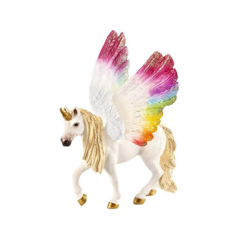 Imagen unicornio arcoiris alado