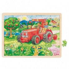 Imagen puzzle madera tractor 40x30x0