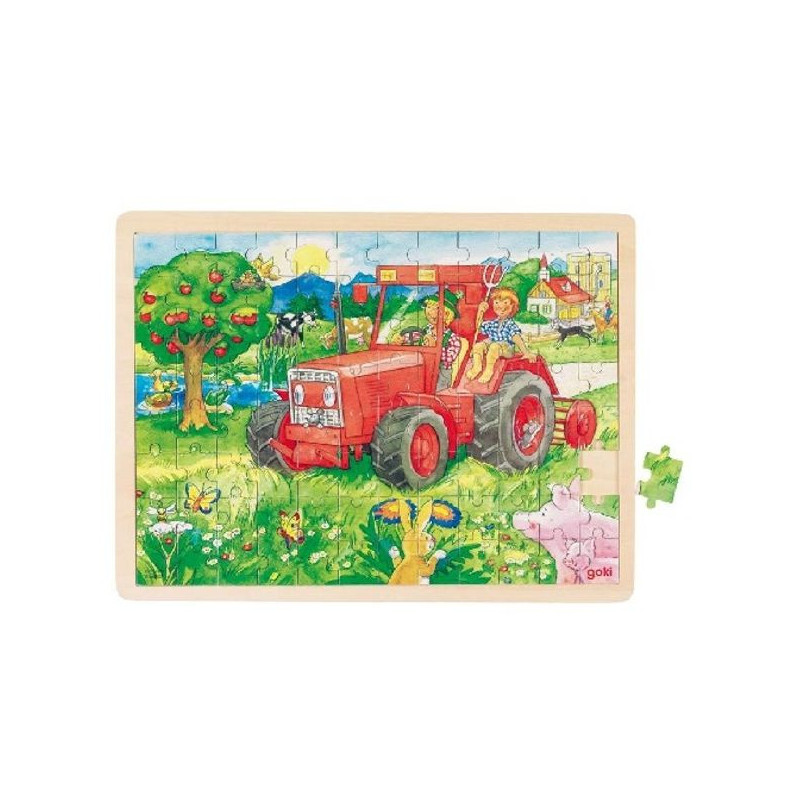 Imagen puzzle madera tractor 40x30x0