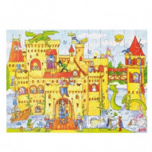 Imagen puzzle madera castillo caballeros 37x27x0