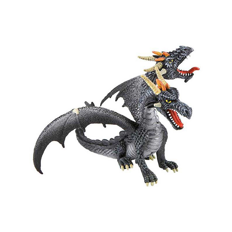 Figura de Dragón Negro de Dos Cabezas 13cm: Misterio y poder en