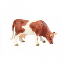 Imagen vaca pastando blanca / marron 12