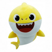 Imagen peluche baby shark amarillo 30cm con sonido