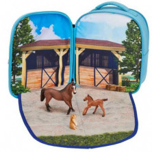 imagen 4 de mochila caballos 3d junior con 3 figuras y folleto