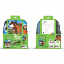 imagen 5 de mochila caballos 3d junior con 3 figuras y folleto