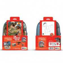 imagen 4 de mochila dinosaurios 3d junior con 3 figuras