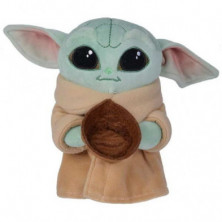 PELUCHE THE MANDALORIAN BABY YODA CON TAZÓN DE 17CM