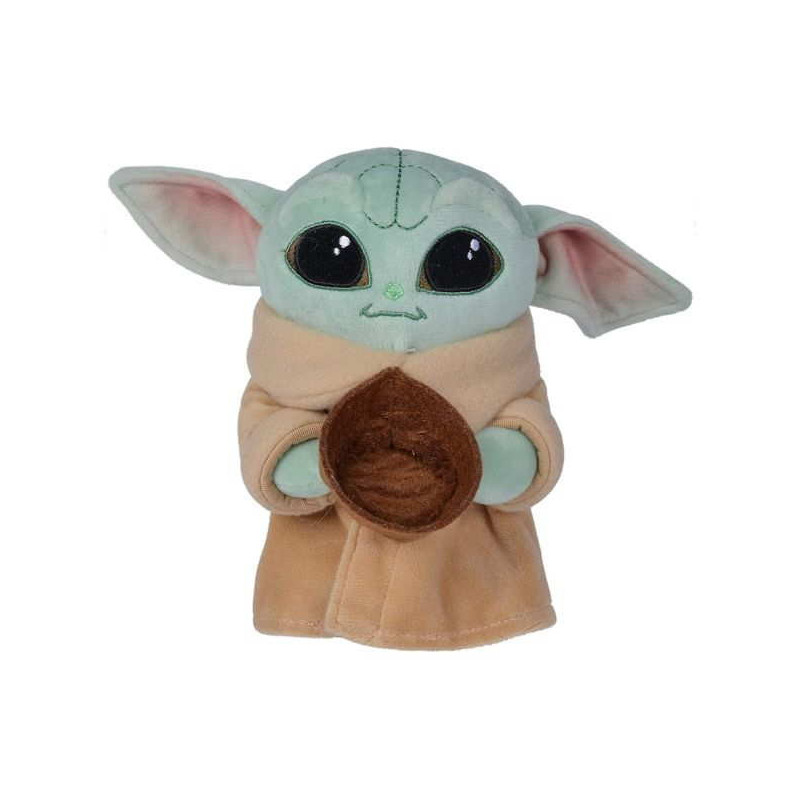 Imagen peluche mandalorian baby yoda con tazón 17cm