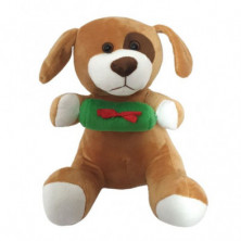 PELUCHE DE PERRO MARRÓN DE 20CM NAVIDAD