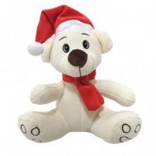 Imagen peluche perro blanco 20cm navidad