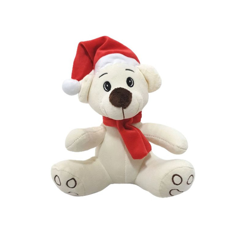 Imagen peluche perro blanco 20cm navidad