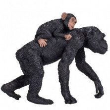 Imagen figura chimpance con bebe 9cm