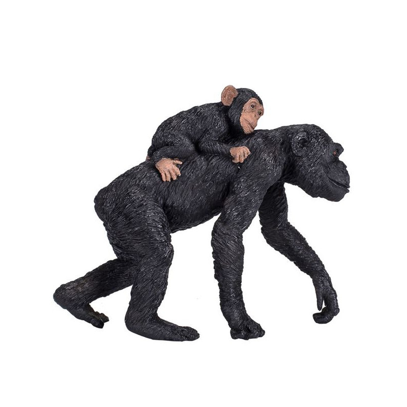 Imagen figura chimpance con bebe 9cm