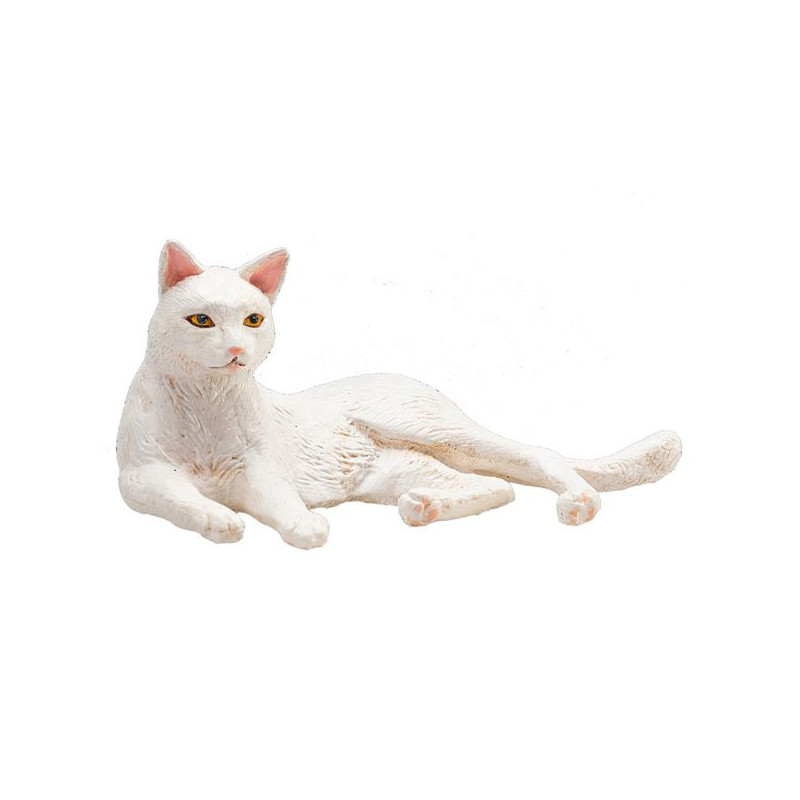 Imagen gato blanco acostado 7cm