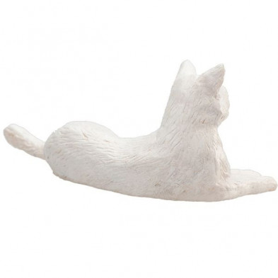 imagen 1 de gato blanco acostado 7cm